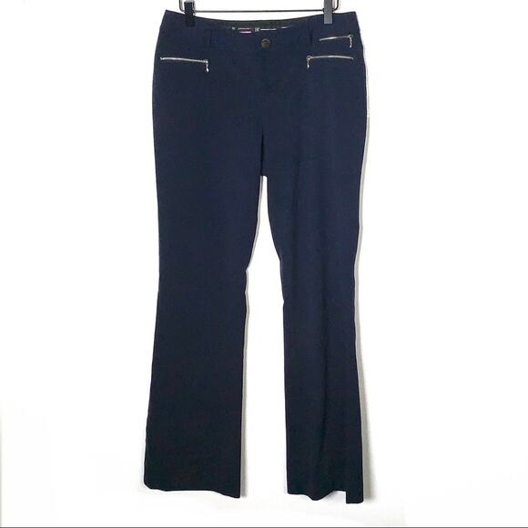 INC International concepts navy blue zipper pants size 4 B84 - Picture 1 of 4